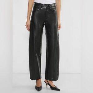 Denim Forum “The Farrah Hi-rise wide leg leather pants” size 23